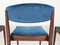 Rosewood and Velvet Dining Chairs from Topform, The Netherlands, 1950s, Set of 4 8