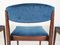 Rosewood and Velvet Dining Chairs from Topform, The Netherlands, 1950s, Set of 4, Image 8