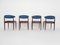 Rosewood and Velvet Dining Chairs from Topform, The Netherlands, 1950s, Set of 4, Image 7