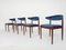 Rosewood and Velvet Dining Chairs from Topform, The Netherlands, 1950s, Set of 4 2