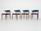 Rosewood and Velvet Dining Chairs from Topform, The Netherlands, 1950s, Set of 4 5