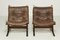 Vintage Danish Leather Siesta Chairs by Ingmar Relling, Set of 2 1