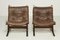 Vintage Danish Leather Siesta Chairs by Ingmar Relling, Set of 2, Image 1