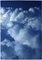 Multipanel Triptych of Serene Clouds, Limited Edition, 2021, Handmade Cyanotype 3