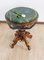 French Empire Side Table in Beech and Walnut with Matte Black Lacquer and Green Marble Top 3