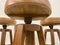 Mid-Century Danish Oak and Leather Stools, Set of 3 8