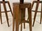 Mid-Century Danish Oak and Leather Stools, Set of 3, Image 7