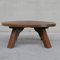 Mid-Century Brutalist Adzed Oak Coffee Table, Belgium, Image 4