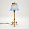 Antique Brass & Glass Table Lamp, Image 2