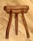 Brutalist Solid Elm Tripod Stools, France, 1960s, Set of 3 3