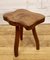 Brutalist Solid Elm Tripod Stools, France, 1960s, Set of 3 7