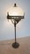 Lámpara de mesa antigua de hierro con superficie de cristal, años 30, Imagen 2