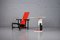 Model Red and Blue Armchair and Side Table by Gerrit T. Rietveld for Cassina, Set of 2, Image 2