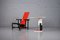 Modell Rot & Blau Sessel und Beistelltisch von Gerrit T. Rietveld für Cassina, 2er Set 2