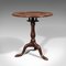 Antique English Victorian Walnut Tilt Top Occasional Table by James Shoolbred 1