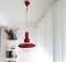 Modernist Red Metal and Glass Hanging Lamp, 1950s, Image 9