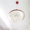 Modernist Red Metal and Glass Hanging Lamp, 1950s, Image 7