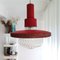 Modernist Red Metal and Glass Hanging Lamp, 1950s, Image 1