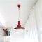 Modernist Red Metal and Glass Hanging Lamp, 1950s 3