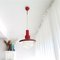 Modernist Red Metal and Glass Hanging Lamp, 1950s, Image 3