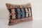 Vintage Turkish Blue Rug Cushion Cover, Image 2