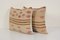 Vintage Striped Kilim Lumbar Tribal Throw Rug Cushion Covers, Set of 2 3