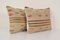 Vintage Striped Kilim Lumbar Tribal Throw Rug Cushion Covers, Set of 2, Image 2