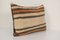Striped Lumbar Kilim Pillow Cases with Rustic Anatolian Decor, Mid-20th Century 2