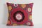 Vintage Handmade Square Red Suzani Cushion Cover, Image 1