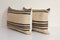 Vintage Turkish Striped Neutral Kilim Rug Cushion Covers, Set of 2 3
