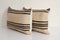 Vintage Turkish Striped Neutral Kilim Rug Cushion Covers, Set of 2, Image 3