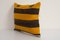 Turkish Boho Chic Handwoven Yellow Tribal Lumbar Kilim Sofa Throw Pillow 3