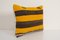 Turkish Boho Chic Handwoven Yellow Tribal Lumbar Kilim Sofa Throw Pillow 2