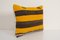 Turkish Boho Chic Handwoven Yellow Tribal Lumbar Kilim Sofa Throw Pillow, Image 2