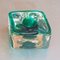 Emerald Green and Clear Glass Block Vase and Candle Holder, 1970s, Set of 2 2