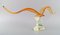 Murano Bird Sculpture in Orange and Clear Mouth Blown Art Glass, Image 6