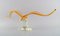 Murano Bird Sculpture in Orange and Clear Mouth Blown Art Glass 5