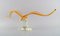 Murano Bird Sculpture in Orange and Clear Mouth Blown Art Glass, Image 5