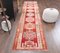 Vintage Turkish Hand-Knotted Wool Oushak Runner 1