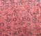 Alfombra de pasillo Oushak turca vintage de lana rosa, Imagen 3