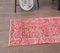 Vintage Turkish Hand-Knotted Pink Wool Oushak Runner 5