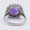 Vintage 14k White Gold Ring with Central Amethyst & Side Diamonds 5