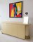 Postmodern American Cream Lacquer Sideboard with Inbuilt Brass-Trimmed Columns, Image 10