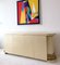 Postmodern American Cream Lacquer Sideboard with Inbuilt Brass-Trimmed Columns, Image 5