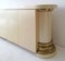 Postmodern American Cream Lacquer Sideboard with Inbuilt Brass-Trimmed Columns, Image 13