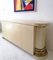 Postmodern American Cream Lacquer Sideboard with Inbuilt Brass-Trimmed Columns, Image 1