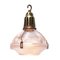 Vintage Industrial Glass & Brass Pendant Light from Holophane, France 3