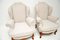 Antique Carved Walnut Wingback Armchairs, Set of 2 8