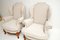 Antique Carved Walnut Wingback Armchairs, Set of 2 9