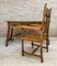 19th Century French Hand-Carved Oak Desk with Solomonic Legs and Armchair, Set of 2 3